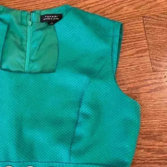 Tahari ASL Levine Jacquard Textured Square Neck Sheath Dress Size 10 Careerwear - Picture 3 of 13